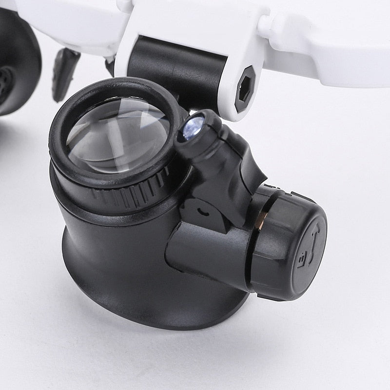 BowLift | Adjustable LED Magnifying Glasses with 8x, 15x and 23x Magnification for Hobbies and Precision Work