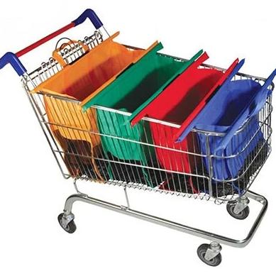 BowLift | EcoSmart Shopping Cart Trolley Bags (Set of 4) | Reusable Grocery Organiser System