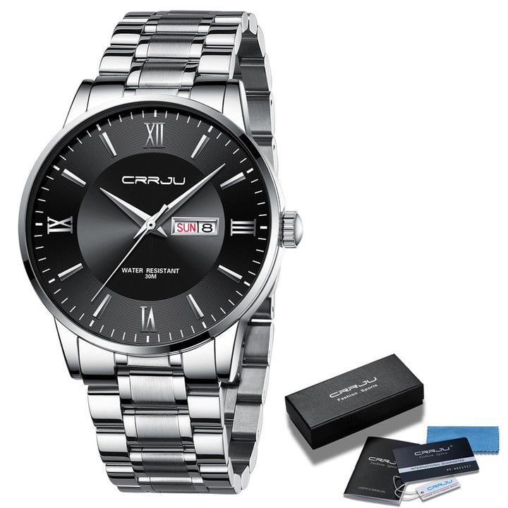 BowLift | Men's Luxury Waterproof Sports Watch – Stainless Steel Quartz Chronograph