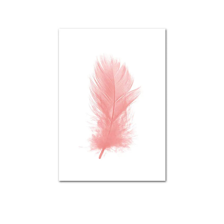 Blush Pink Love Feather Wall Art Fine Art Canvas Prints Minimalist Fashion Pictures For Living Room Girl's Bedroom Fashion Art Decor | Bowlift