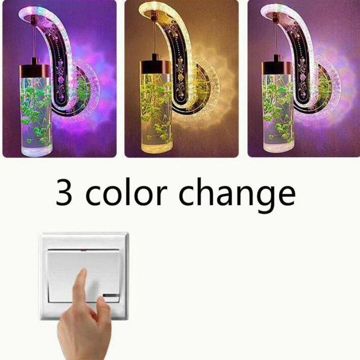 BowLift | Elegant Crystal Flower Dimming Wall Lamp