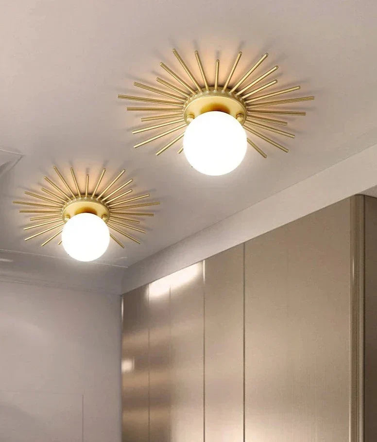 BowLift | HaloBeam – Elegant Glass and Iron Wall Lamp for Classic Touch