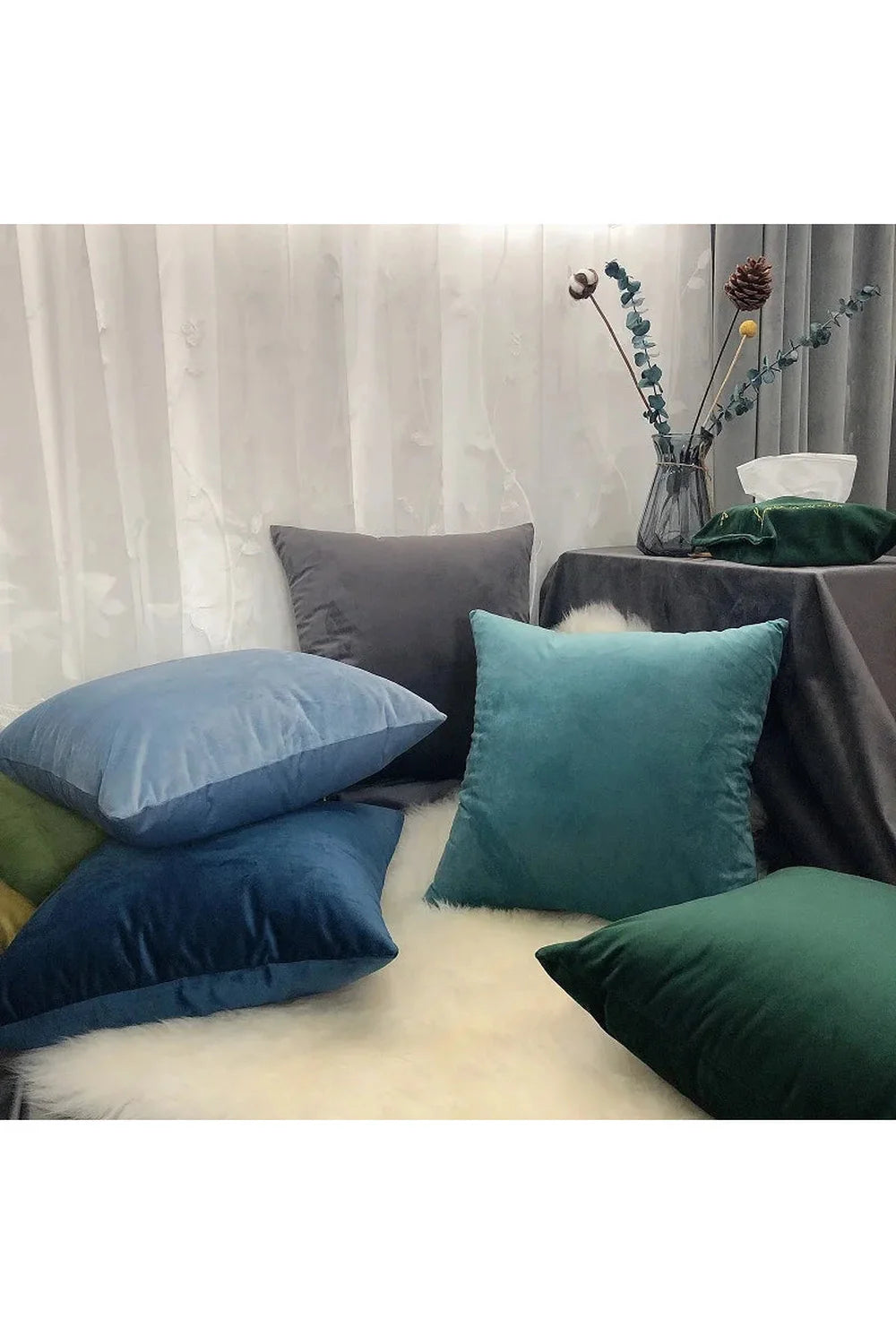 Beige Velvet Cushion Cover | Bowlift