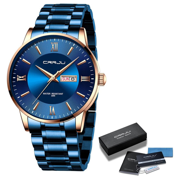 BowLift | Men’s Stainless Steel Waterproof Sport Quartz Watch