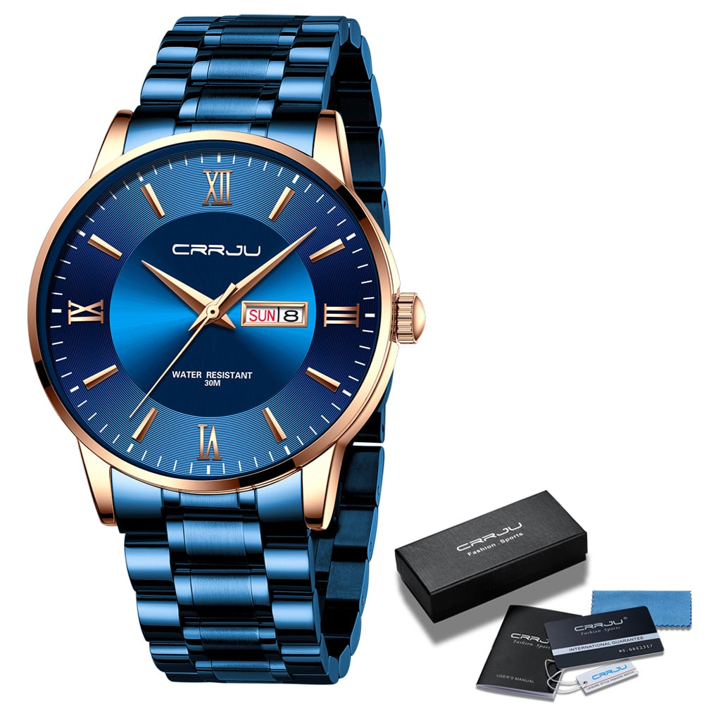 BowLift | Men's Luxury Waterproof Sports Watch – Stainless Steel Quartz Chronograph