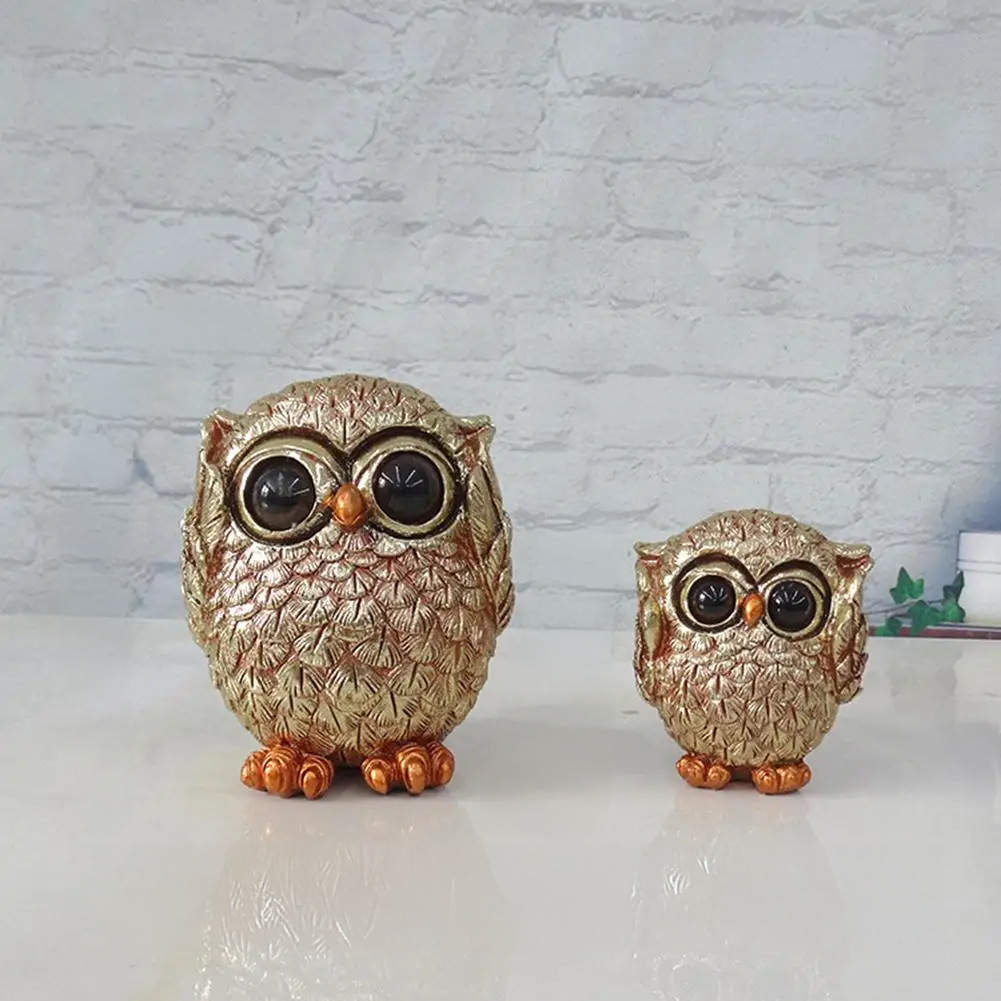 BowLift | OWLUXE – Decorative sculpture in antique gold, handmade owl figure "See nothing, hear nothing, say nothing