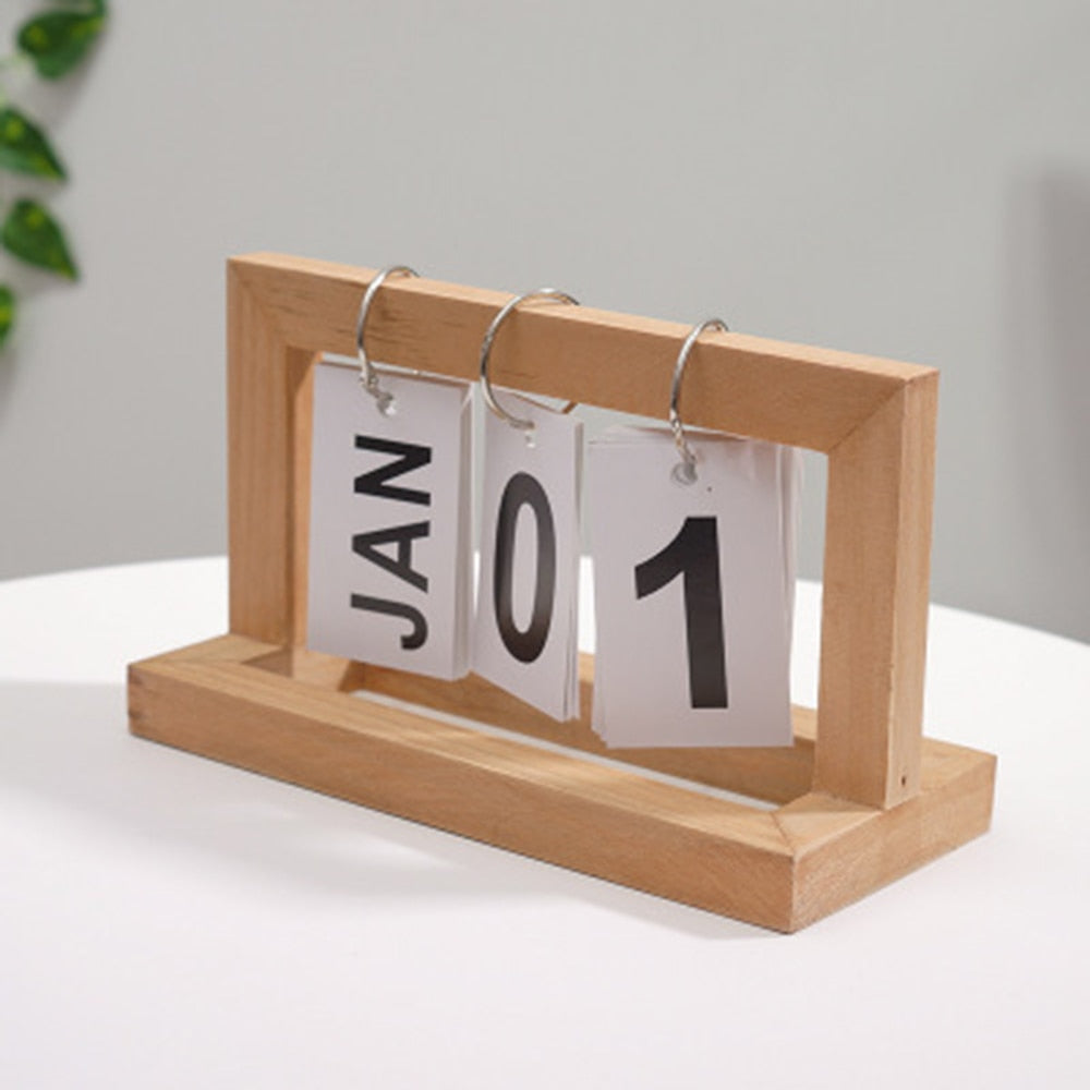 Wooden Flip Desktop Daily Calendar | Bowlift