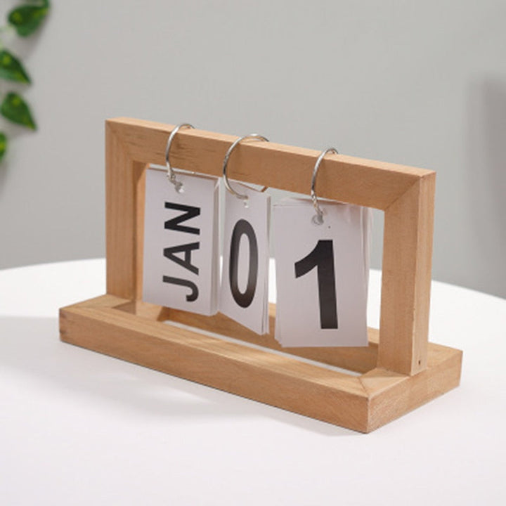 Wooden Flip Desktop Daily Calendar | Bowlift