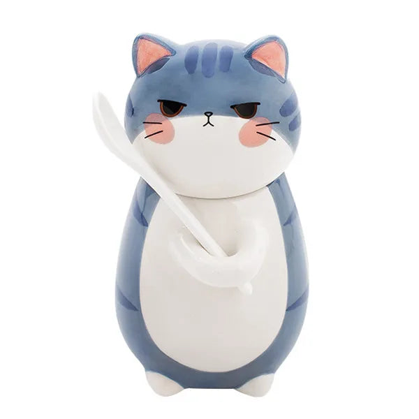 BowLift | Lucky Cat Ceramic Coffee Mug with Spoon
