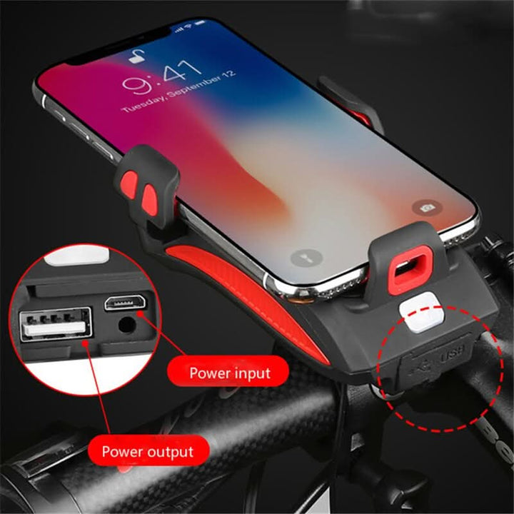 BowLift | 4-in-1 Bike Phone Holder with Powerbank, Light & Horn