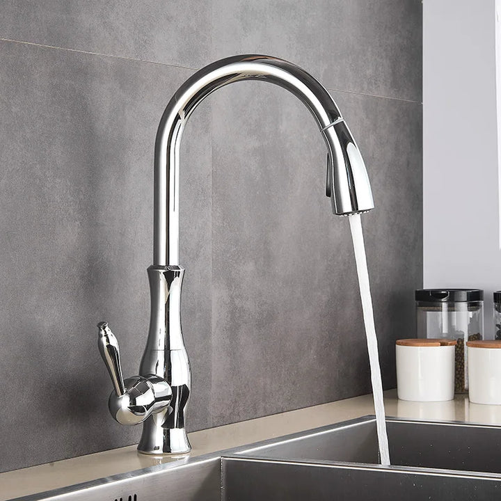 BowLift | GlamFaucet Kitchen Faucet - Luxury Golden Kitchen Mixer Faucet