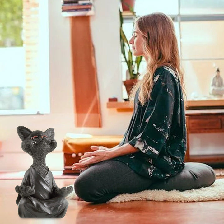 Whimsical Buddha Cat Figurine | Bowlift