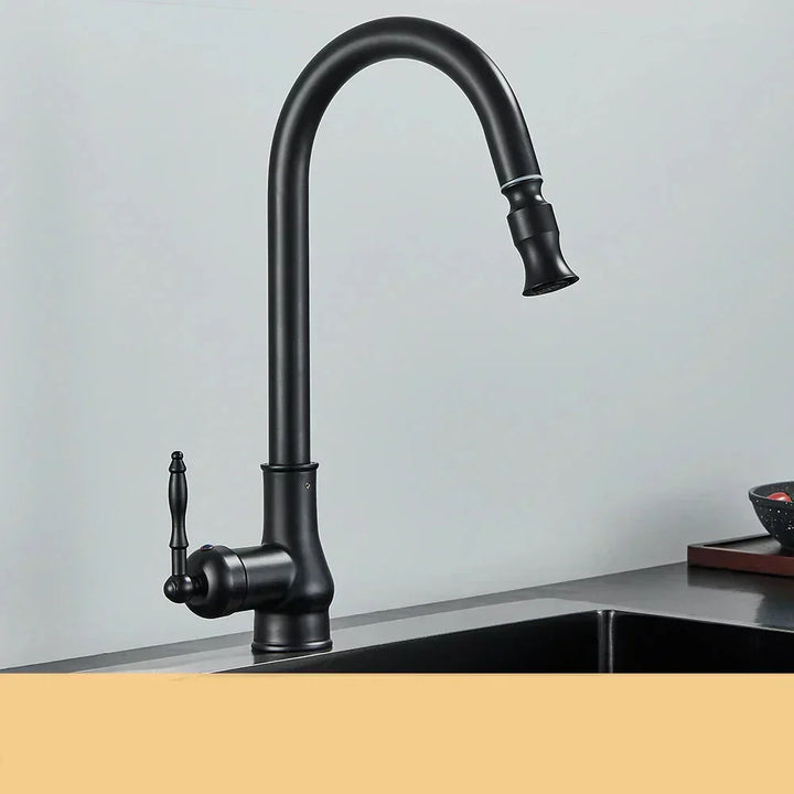 BowLift | VintageTap Antique Brass Kitchen Tap – Retro Style Mixer Faucet with Swivel Spout