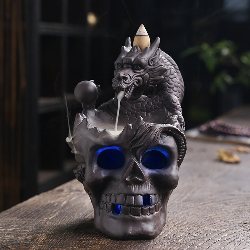 BowLift | Dragon Skull LED Incense Burner