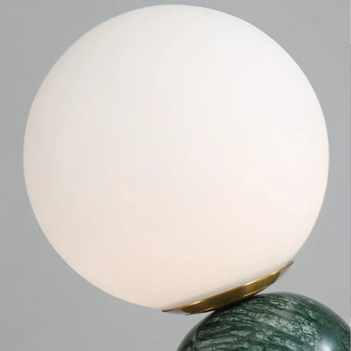 Modern Marble Table Lamp with Round Glass, Elegant Living Room Lighting | Bowlift