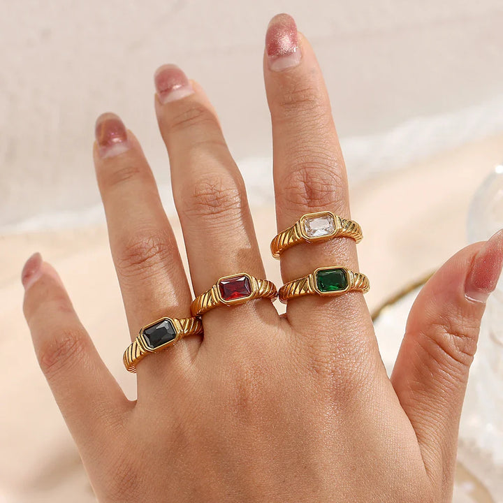 BowLift | Cross Striped Baguette Diamond Ring
