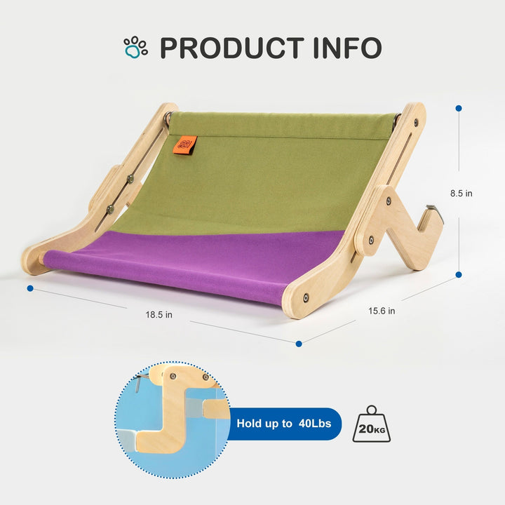BowLift | Wooden Window Cat Hanging Bed