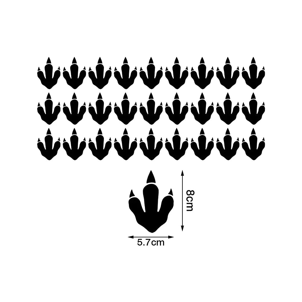 Dino Footprints Wall Decals Set of 27Pcs Vinyl PVC Wall Stickers For Kids Room Removable Peel N Stick Decals For Children's Bedroom Wall Creative DIY Home Decor | Bowlift
