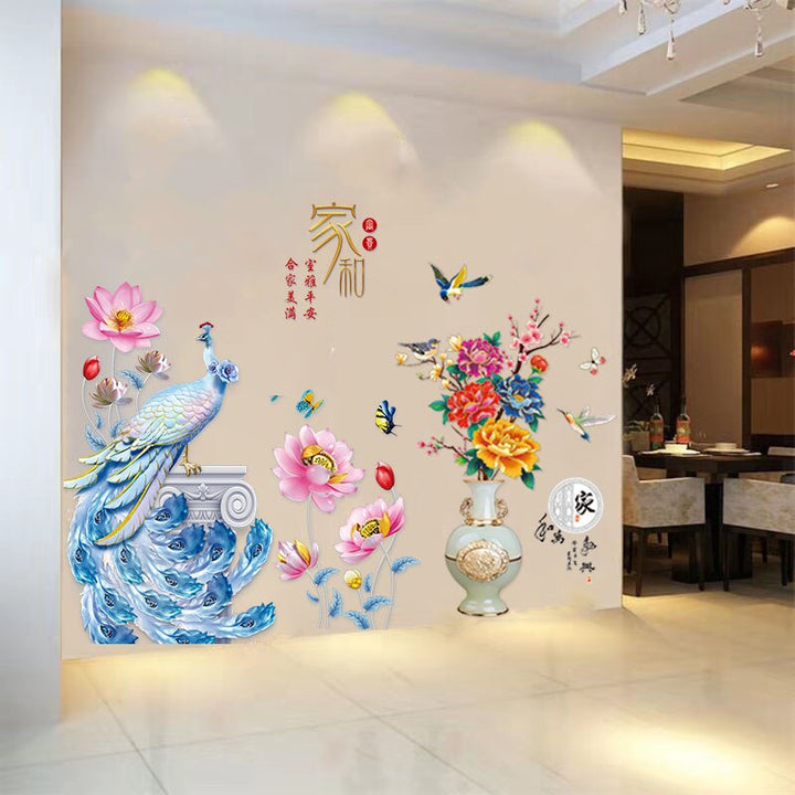 BowLift | 3D Peacock Flower Style Wall Sticker