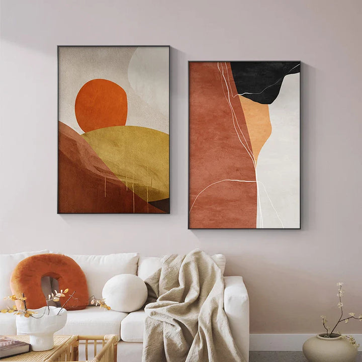 Striking Color Schemes Contemporary Abstract Wall Art Fine Art Canvas Prints Centerpiece Pictures For Urban Apartment Living Room Art For Modern Living | Bowlift