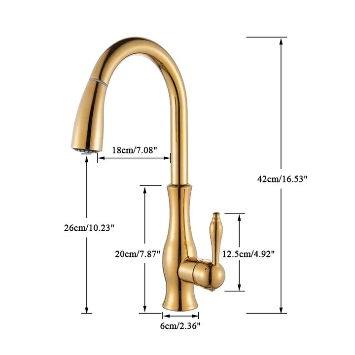 BowLift | GlamFaucet Kitchen Faucet - Luxury Golden Kitchen Mixer Faucet