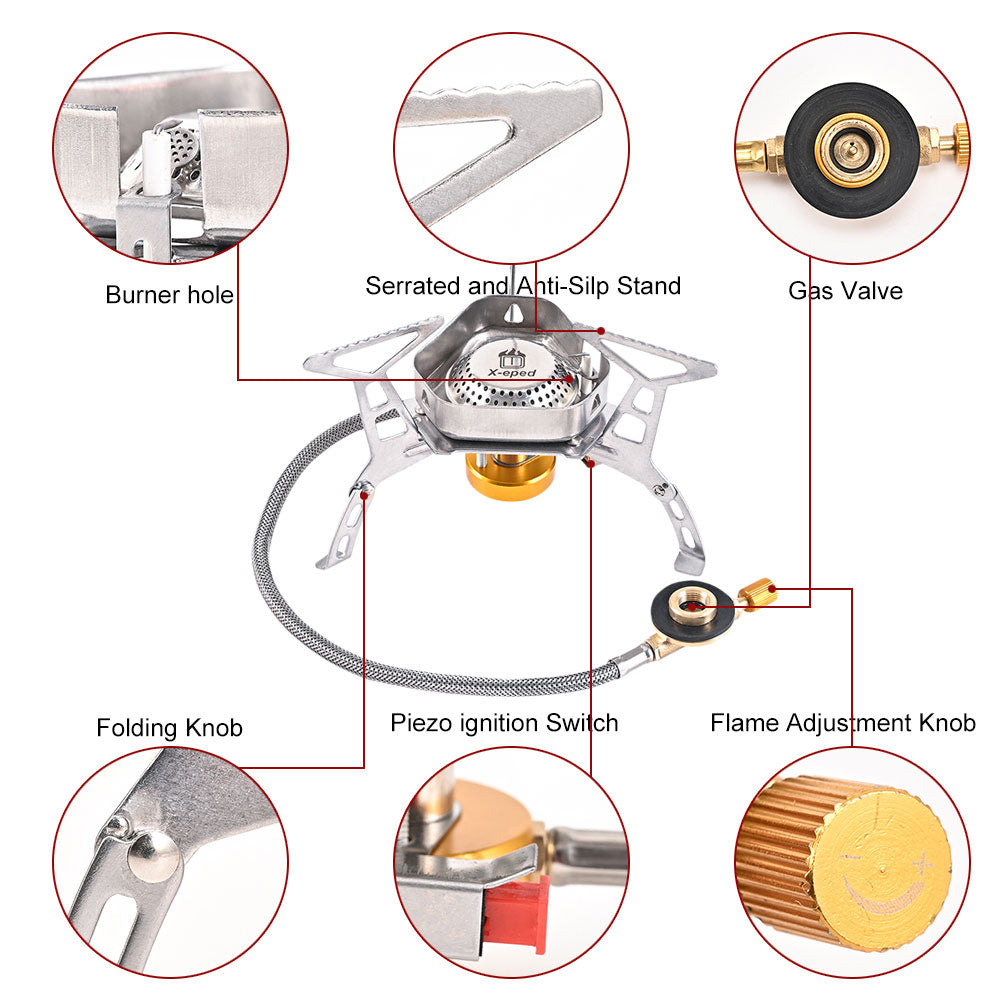 Windproof Outdoor Camping Gas Stove | Bowlift
