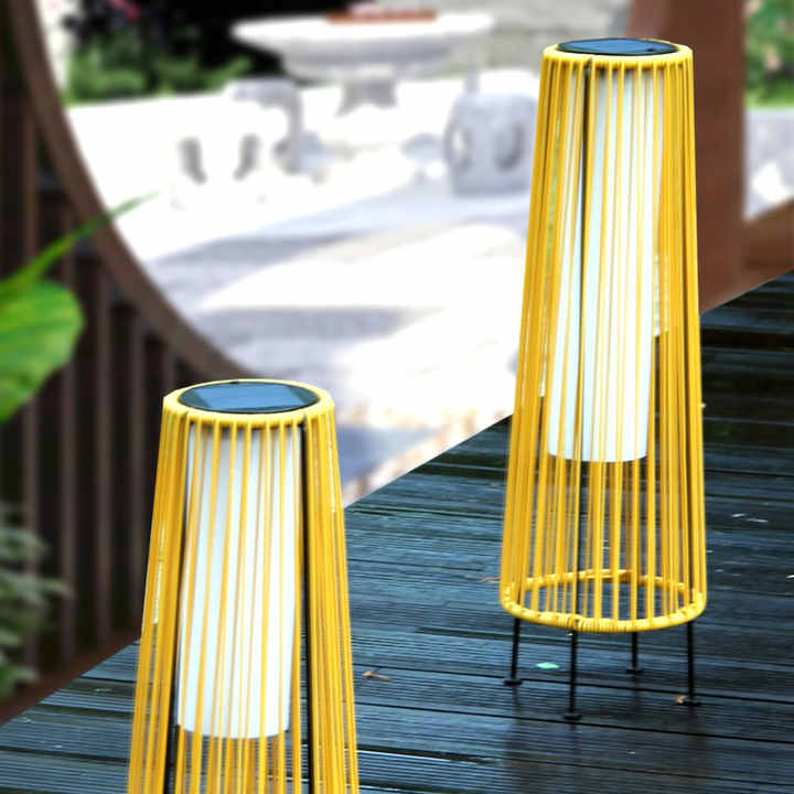 BowLift | Solar LED Rattan Lantern – Large Outdoor Lighting in Oval Design for Garden and Terrace