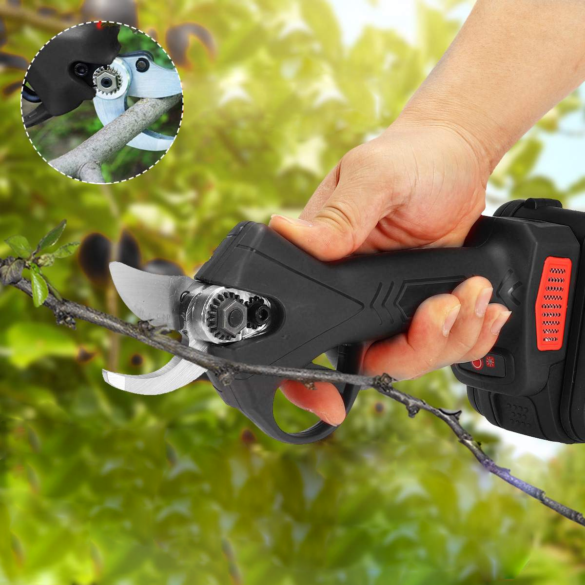 BowLift | Electric Pruning Shears – 21V Cordless Garden Cutter with Precision Steel Blades