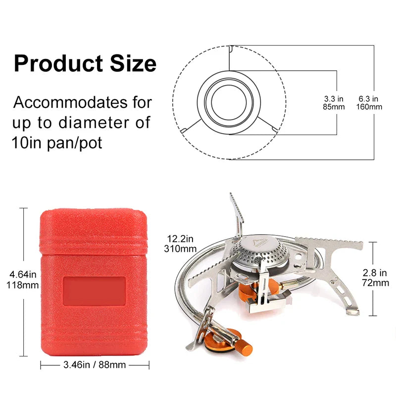 BowLift | FlameTrek Gas Stove | Compact & Powerful | For Outdoor, Camping & Trekking | Includes Transport Box