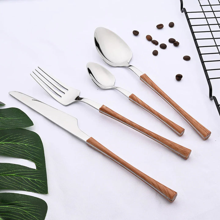 BowLift | RusticDining | Stainless Steel Cutlery with Wooden Handles