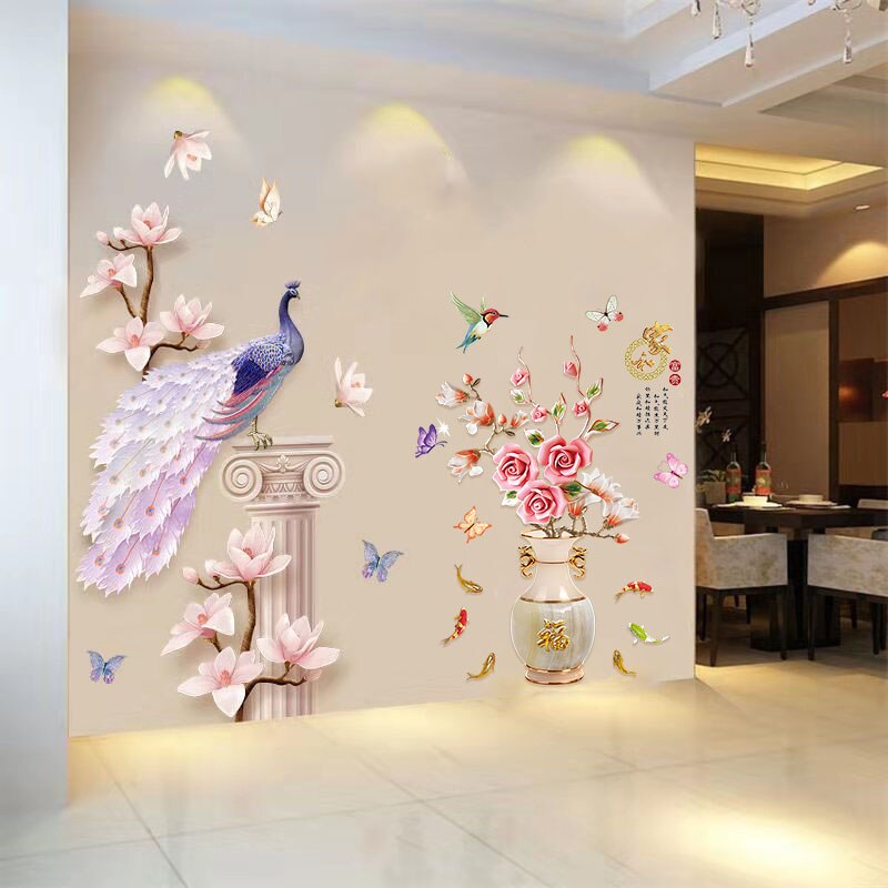 BowLift | 3D Peacock Flower Style Wall Sticker