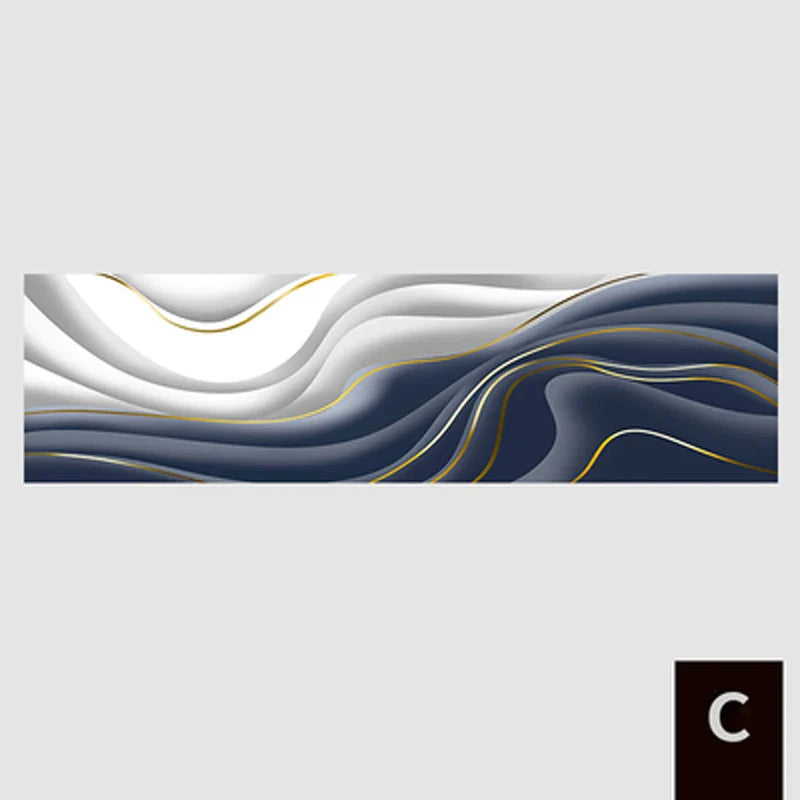 Modern Abstract Green Gray Golden Flowing Ribbon Wall Art Fine Art Canvas Prints Tall Format Pictures For Living Room Foyer Stairway Wall Decor | Bowlift