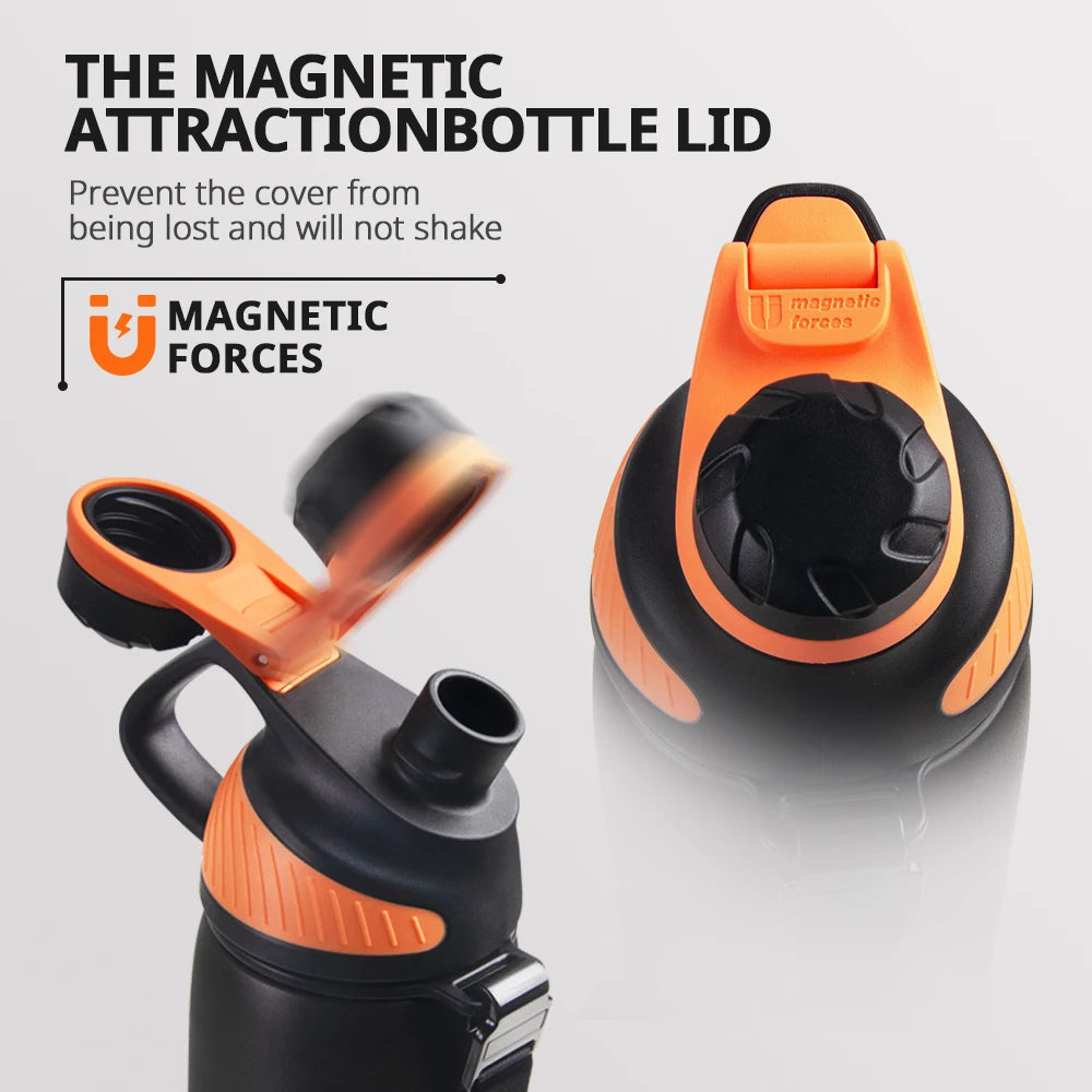Stainless steel vacuum bottle 1000 ml with magnetic lid | Bowlift