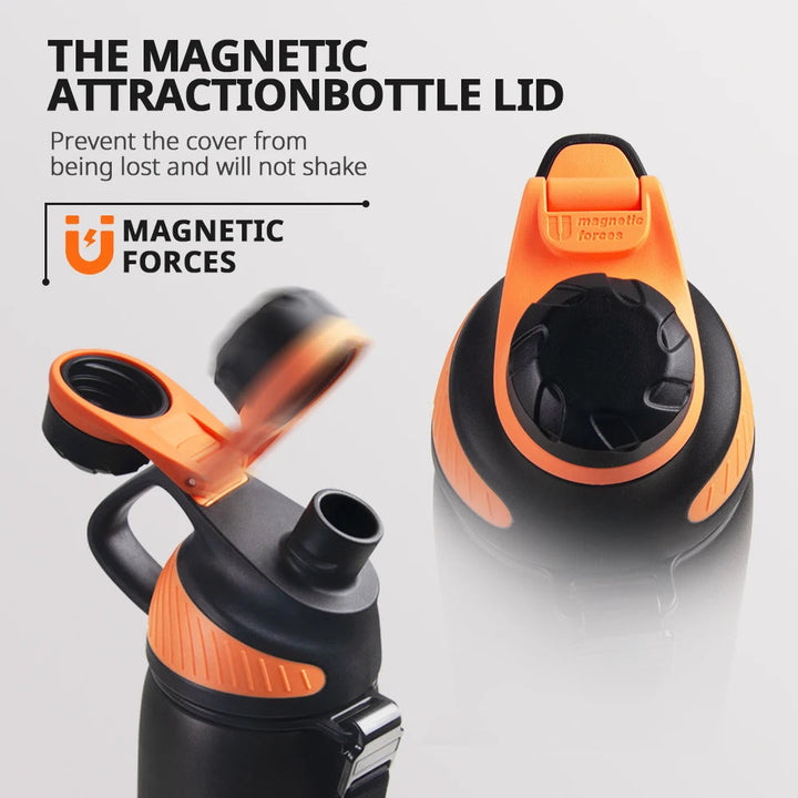 Stainless steel vacuum bottle 1000 ml with magnetic lid | Bowlift