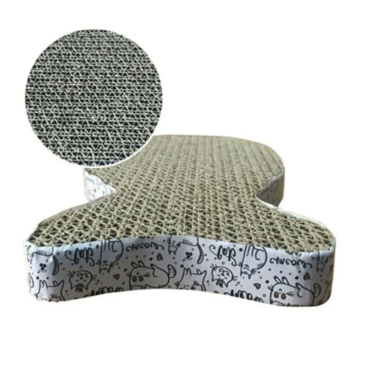 Scratching pad for cats made of corrugated cardboard reversible and furniture-friendly Bowlift