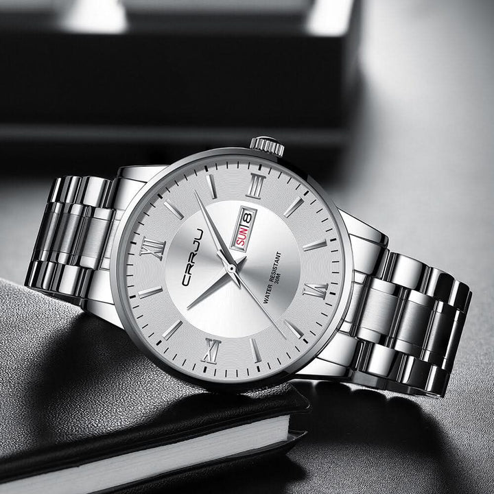 BowLift | Men’s Stainless Steel Waterproof Sport Quartz Watch