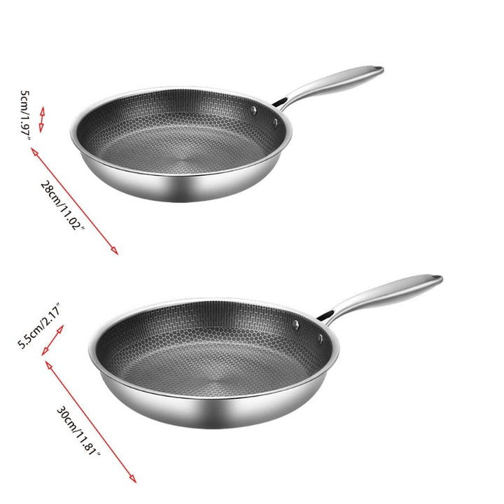 RoestvrijChef | Scratch-resistant Frying Pan with Honeycomb Structure | Bowlift