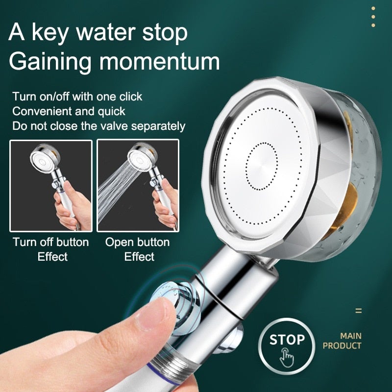 BowLift | Ober® Water-saving Flow 360° swiveling high-pressure shower, with luxurious packaging