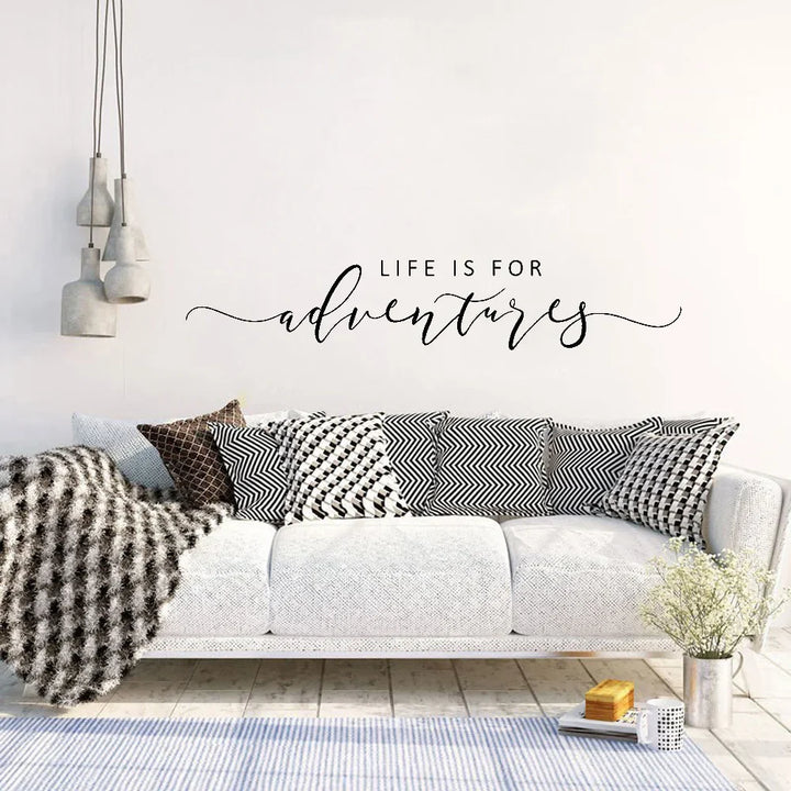 Adventures Quote Wall Sticker Removable PVC Vinyl Wall Decal Daily Mantra Decoration Inspirational Creative DIY Home Decor For Living Room Bedroom Study Room | Bowlift