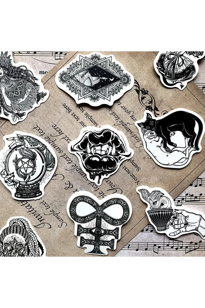 White Gothic Scrapbooking Stickers | Bowlift
