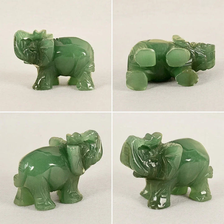 BowLift | Green Aventurine Jade Stone Elephant Statue
