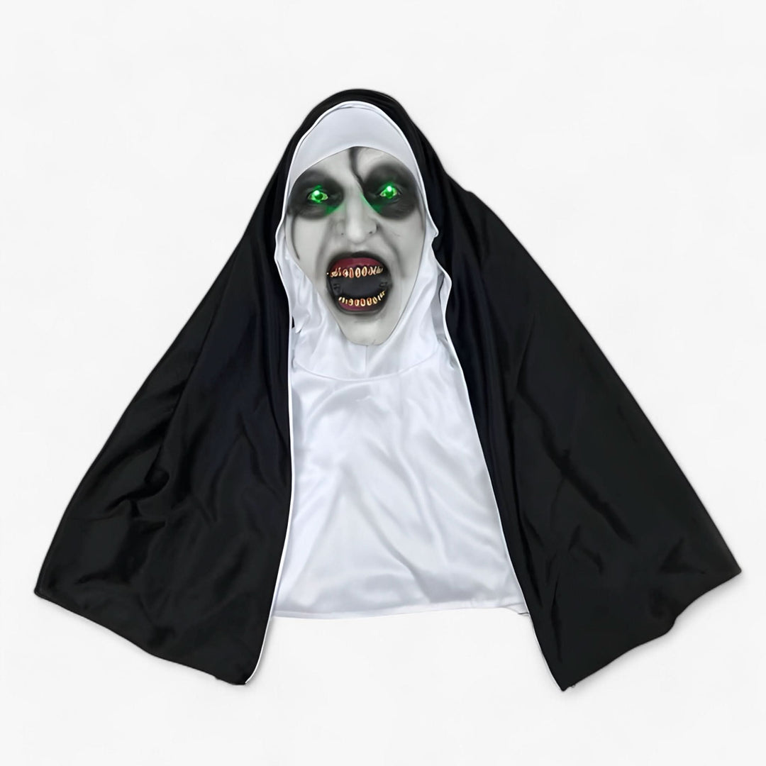 BowLift | Raven | LED Nun Mask - Spooky Halloween Look