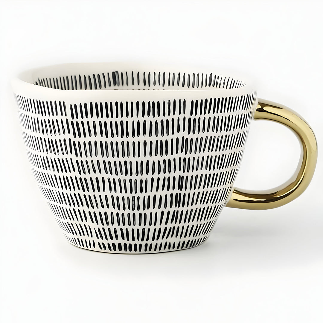 Ceramic mug with geometric design – Stylish and modern | Ideal for coffee or tea | Bowlift