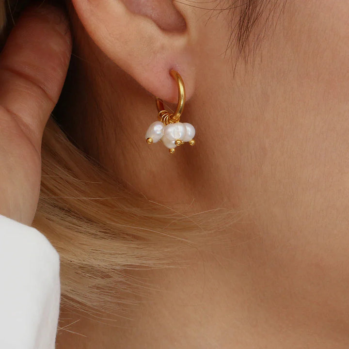 BowLift | 18k Dainty Pearl Droplet Dangle Earrings