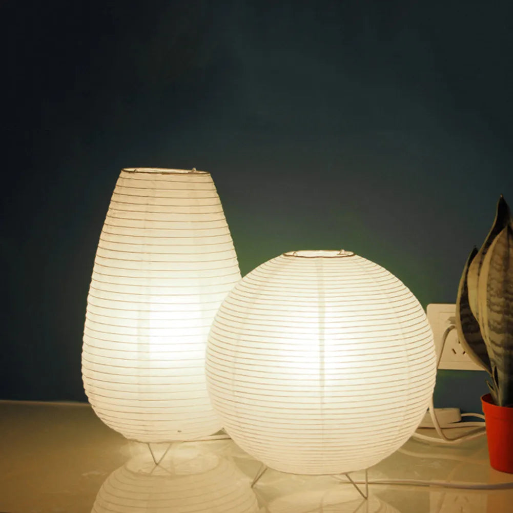 BowLift | Japanese Wabi-Sabi Style Rice Paper Cylinder Lantern Lamp