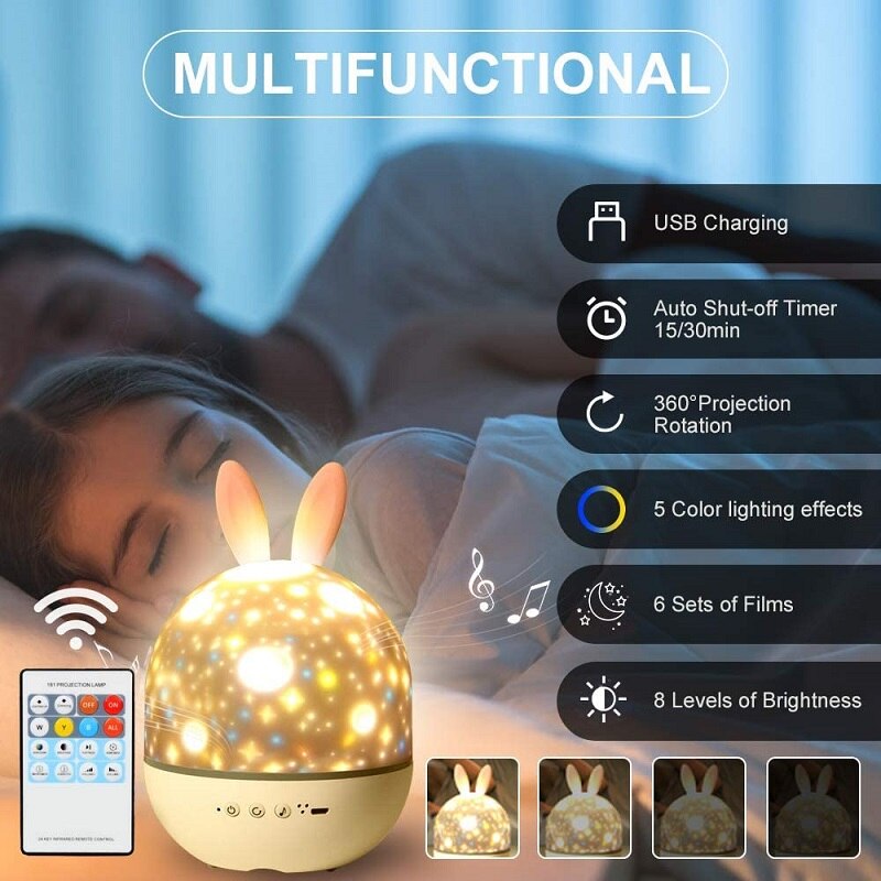 BowLift | LED Universe Stars Bunny Projector Night Light