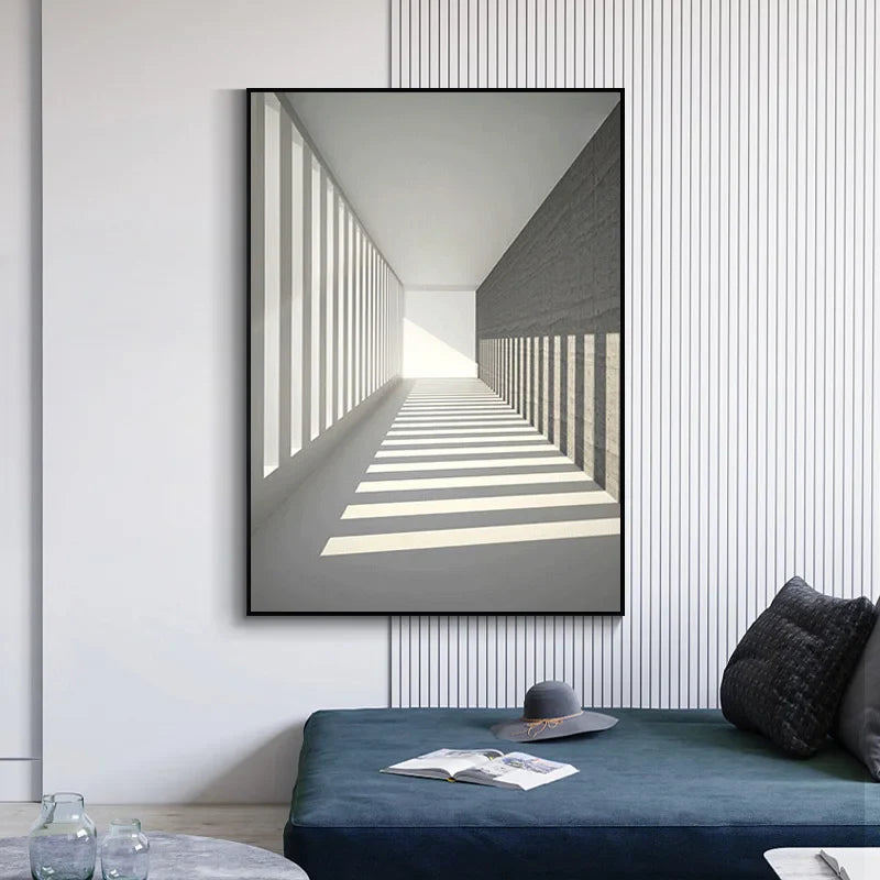 Minimalist Abstract Architectural Wall Art Fine Art Canvas Prints Posters Pictures For Modern Apartment Living Room Home Office Decor | Bowlift