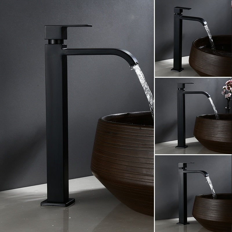 BowLift | Matte black cold water single faucets for sink installation