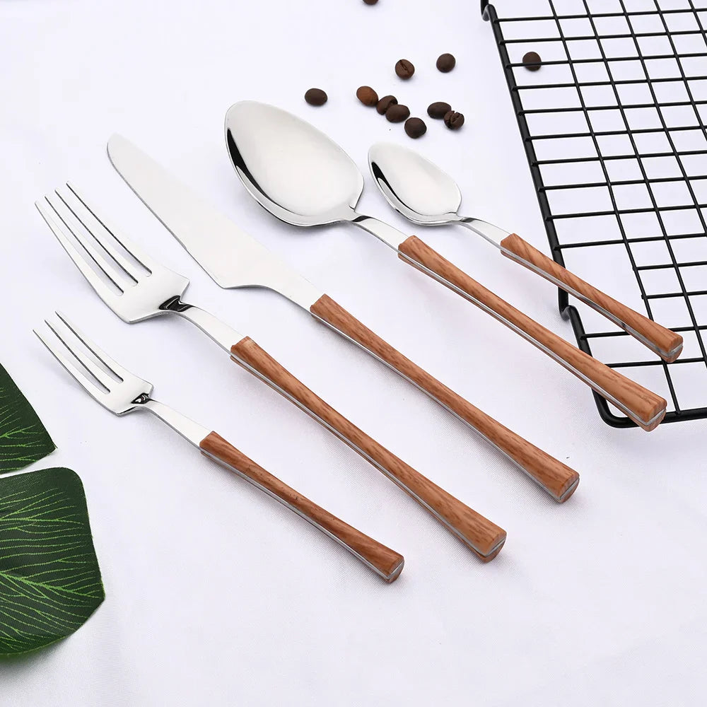BowLift | RusticDining | Stainless Steel Cutlery with Wooden Handles
