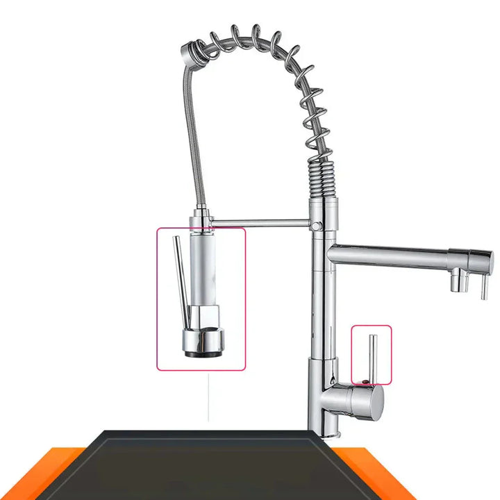 AquaWave Pro – Luxury Kitchen Faucet with Dual Spout Bowlift